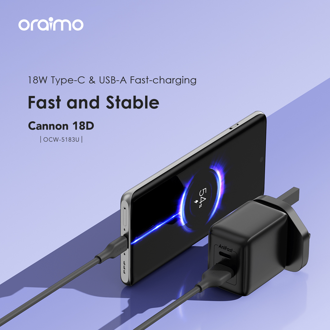 Oraimo Cannon 18D 18W Type C Charger Kit