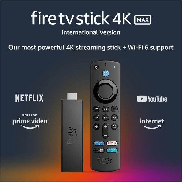 Amazon Fire TV Stick 4K Max streaming device, Wi-Fi 6, Alexa Voice Remote