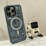 iPhone 16 Pro Max MagSafe Case - Futuristic Grey Circuit Board