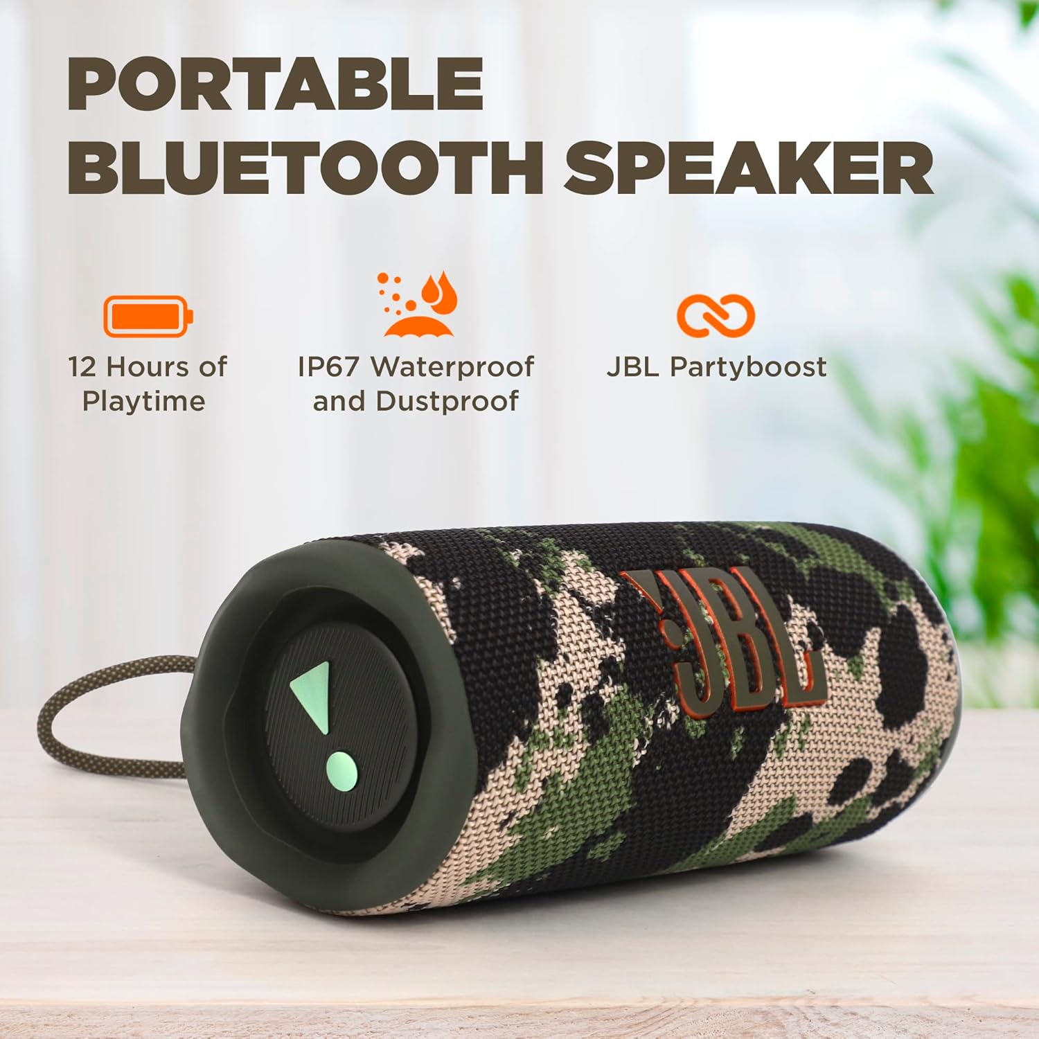 JBL Flip 6 Portable Bluetooth Speaker - Camouflage - Image 4