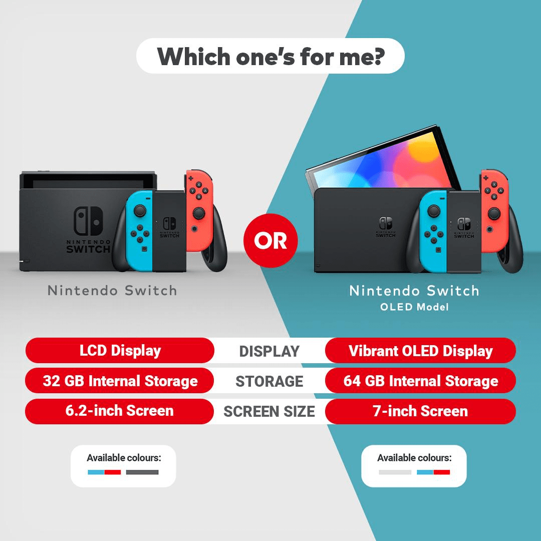 Nintendo Switch Console OLED Neon Red-Neon Blue