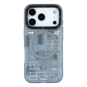 iPhone 17 Pro Max Case - Futuristic Gray Circuit Board