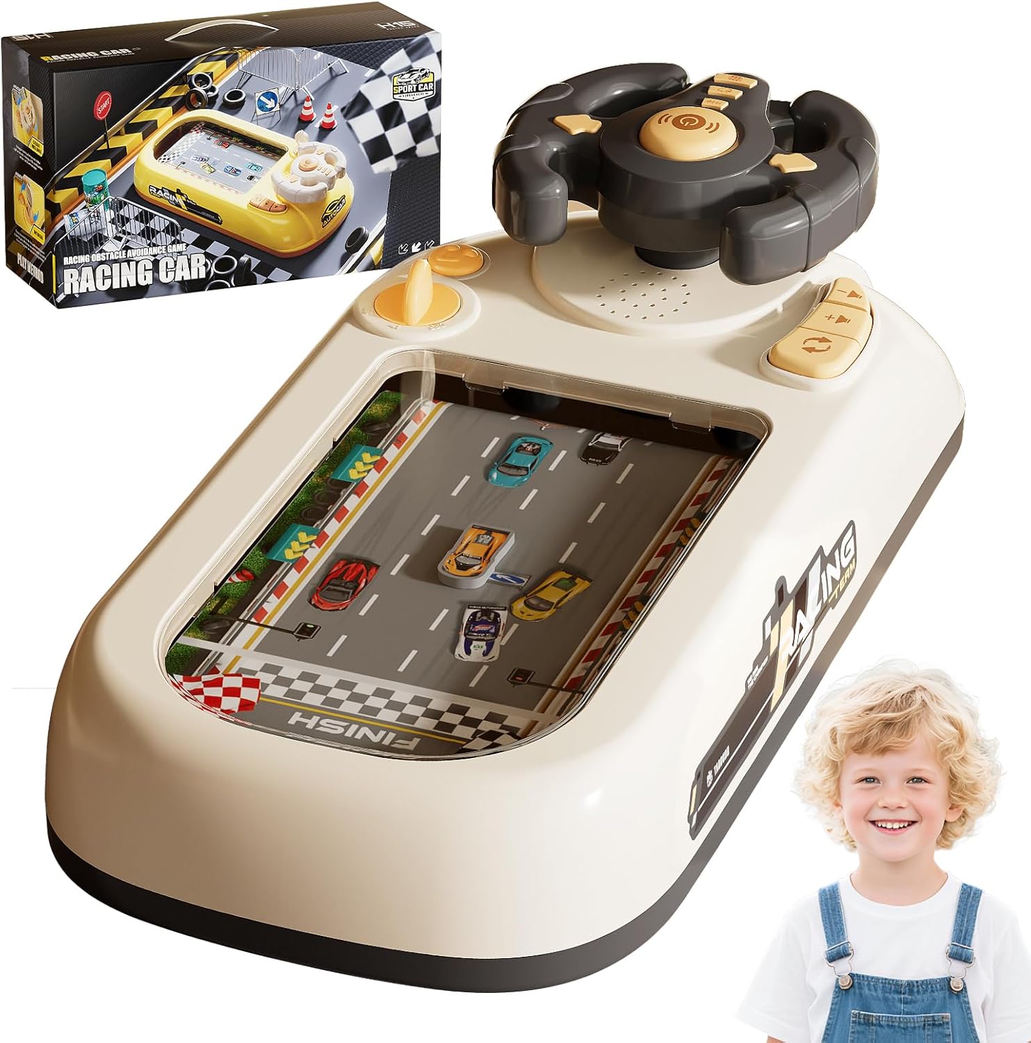Kids Electric Musical Steering Wheel Racing Game – Interactive Educational Driving Simulation Toy