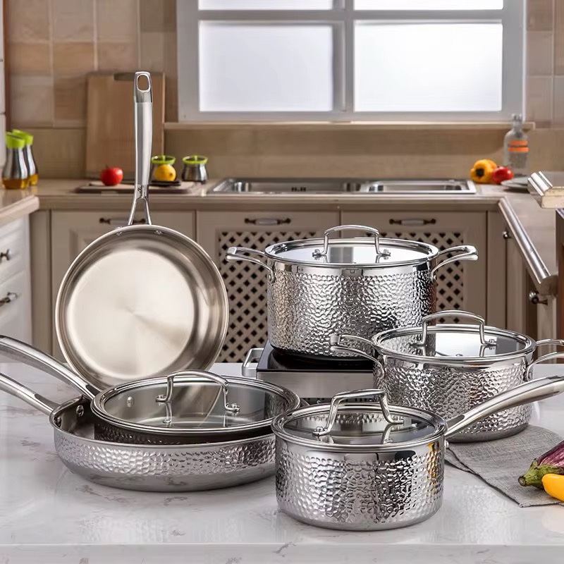 10 PCS Premium Tri-Ply Stainless Steel Cookware Set | Pot and Pan