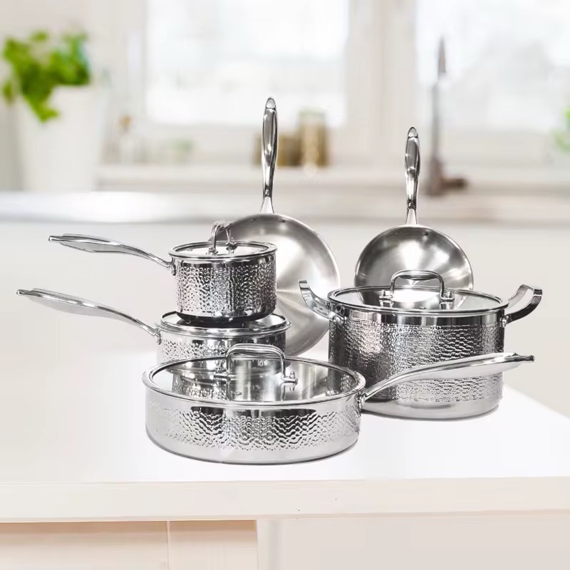 10 PCS Premium Tri-Ply Stainless Steel Cookware Set | Pot and Pan - Image 2