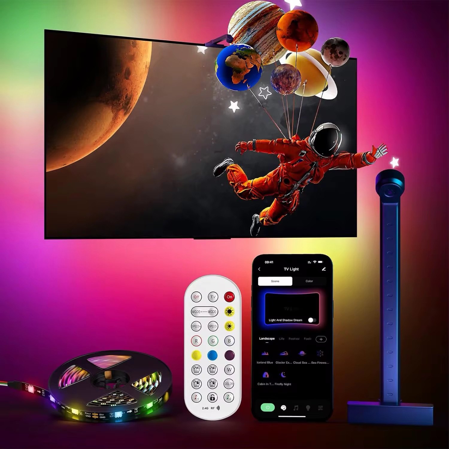 Koanile TV Backlight with Fish-Eye Correction and App - 43-56 inches (3.8m) - Image 2