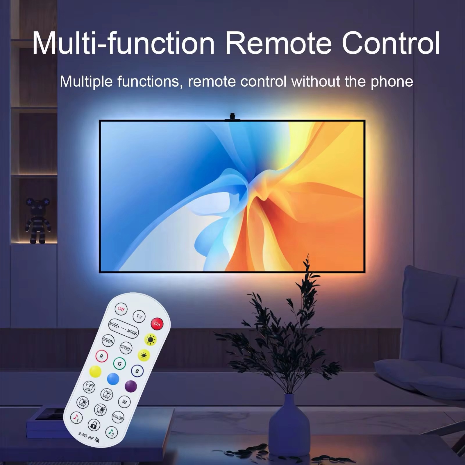 Koanile TV Backlight with Fish-Eye Correction and App - 43-56 inches (3.8m) - Image 6