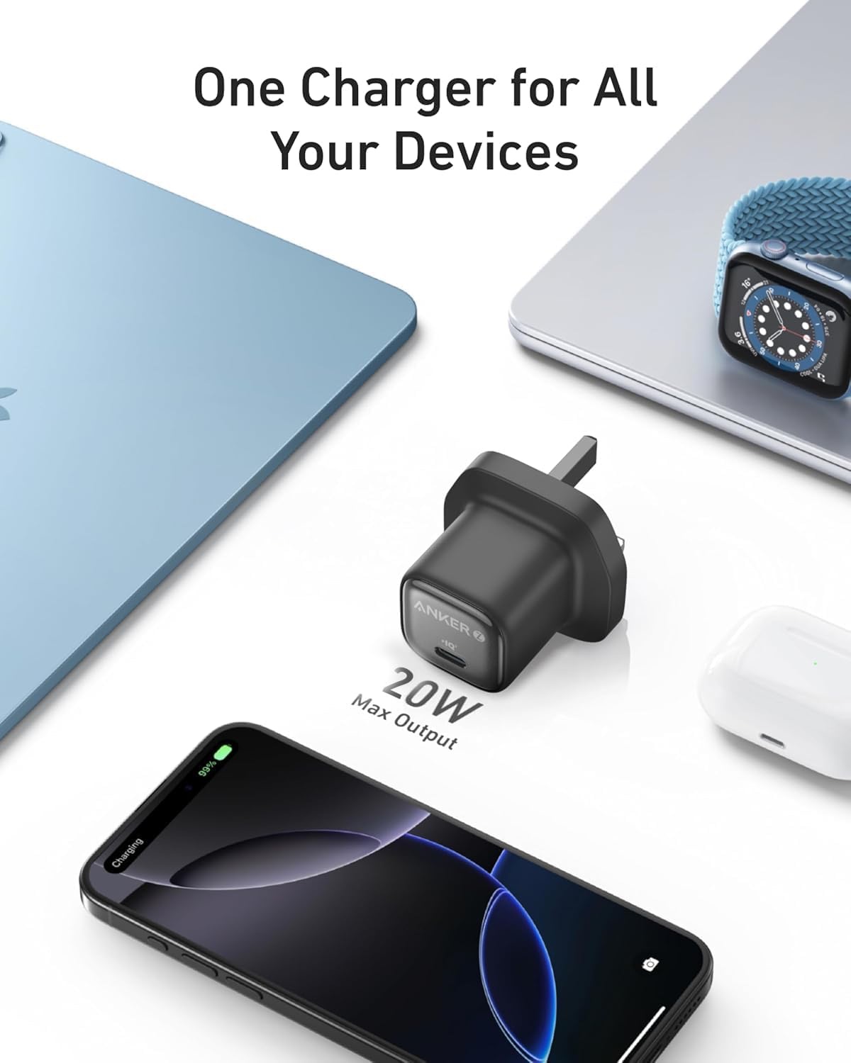 Anker Zolo Charger 20W USB C Adapter - Black - Image 5